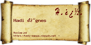 Hadi Ágnes névjegykártya