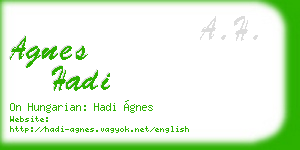 agnes hadi business card